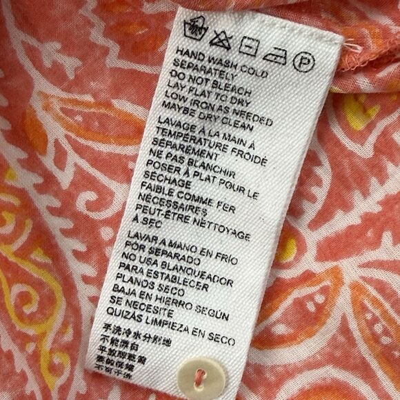 NEW Cleobella Layla Short Sleeve Peasant Top Women Small Coral Floral Bohemian - Picture 8 of 10